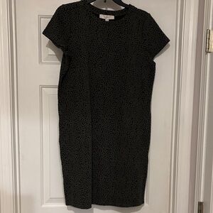 LOFT Black Patterned Dress